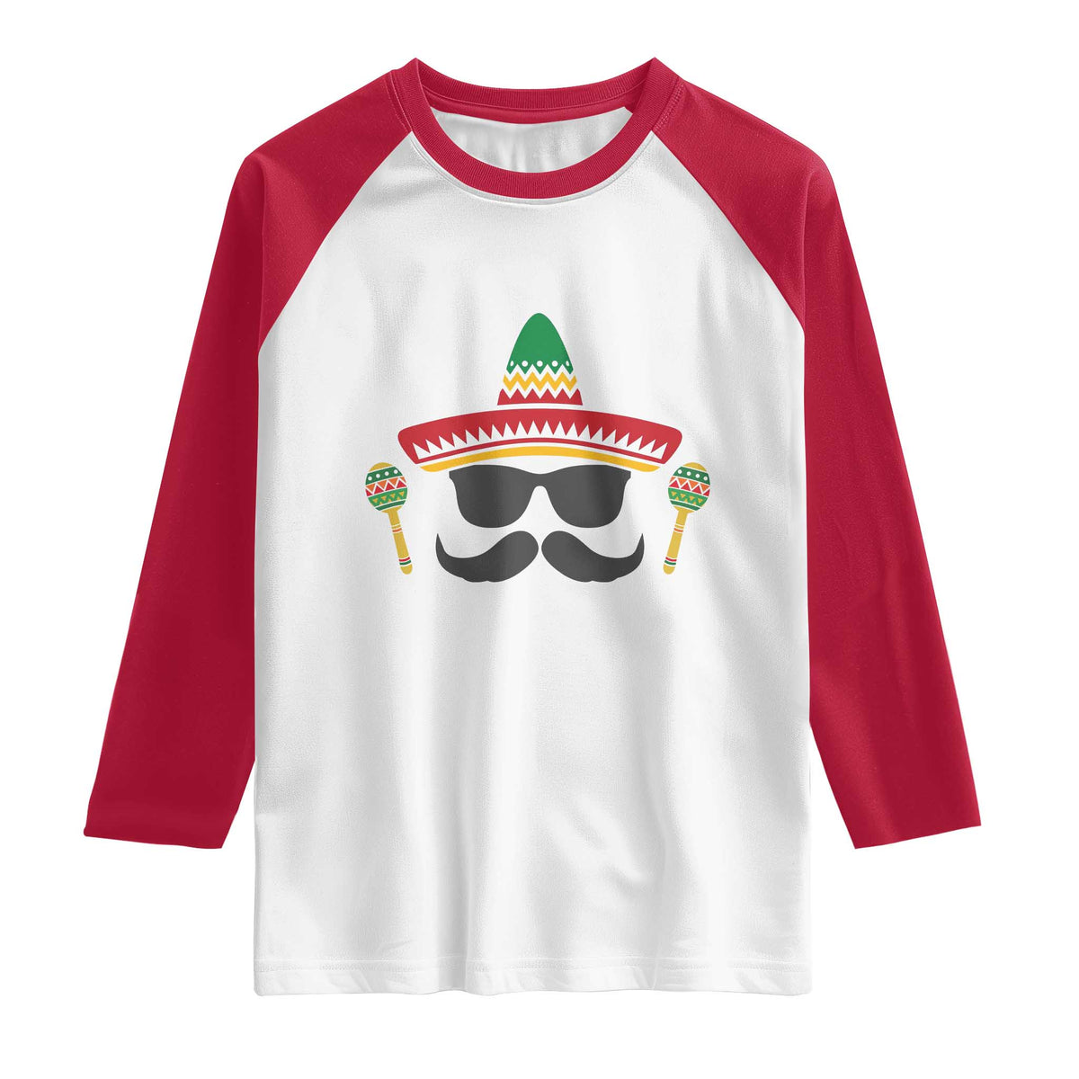 Funny Cinco De Mayo Maracas Characte Raglan Shirt Fiesta Party Gift