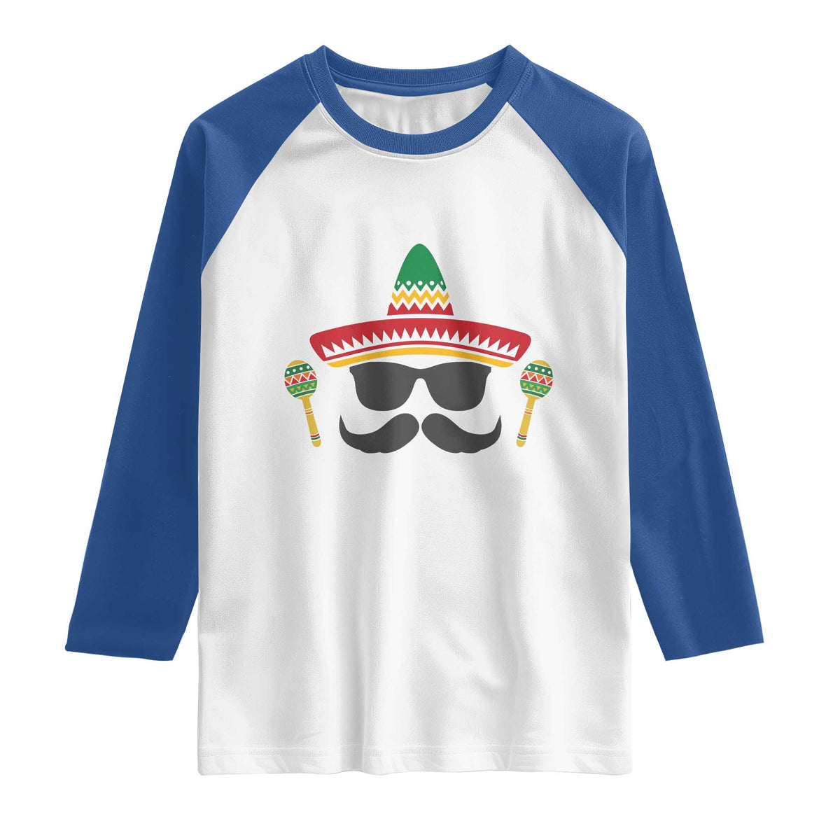 Funny Cinco De Mayo Maracas Characte Raglan Shirt Fiesta Party Gift