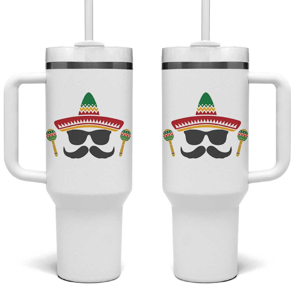 Funny Cinco De Mayo Maracas Characte Tumbler With Handle Fiesta Party Gift