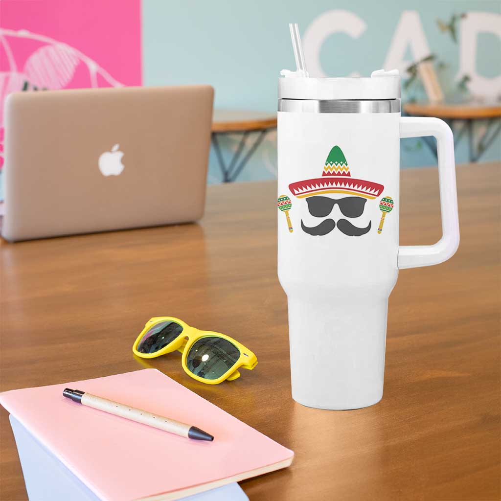 Funny Cinco De Mayo Maracas Characte Tumbler With Handle Fiesta Party Gift