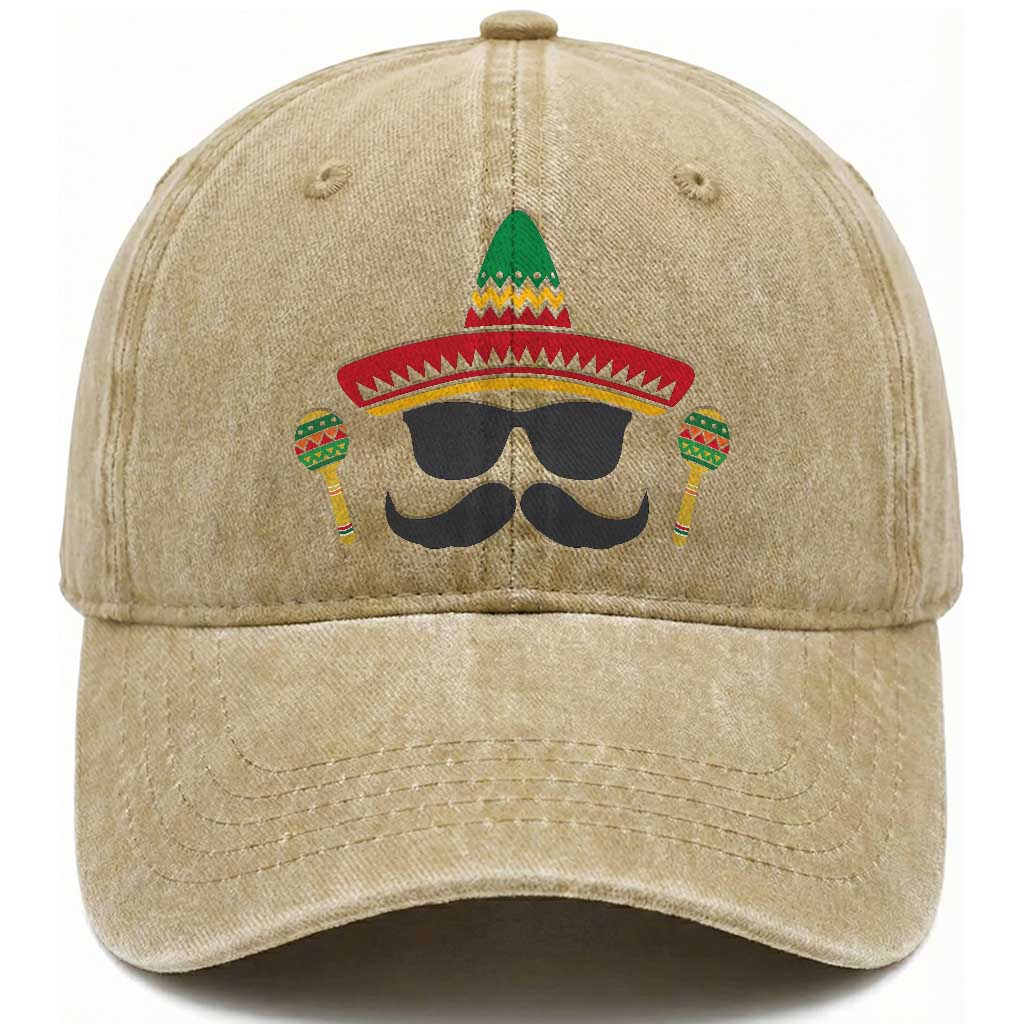 Funny Cinco De Mayo Maracas Characte Washed Cotton Baseball Cap Fiesta Party Gift