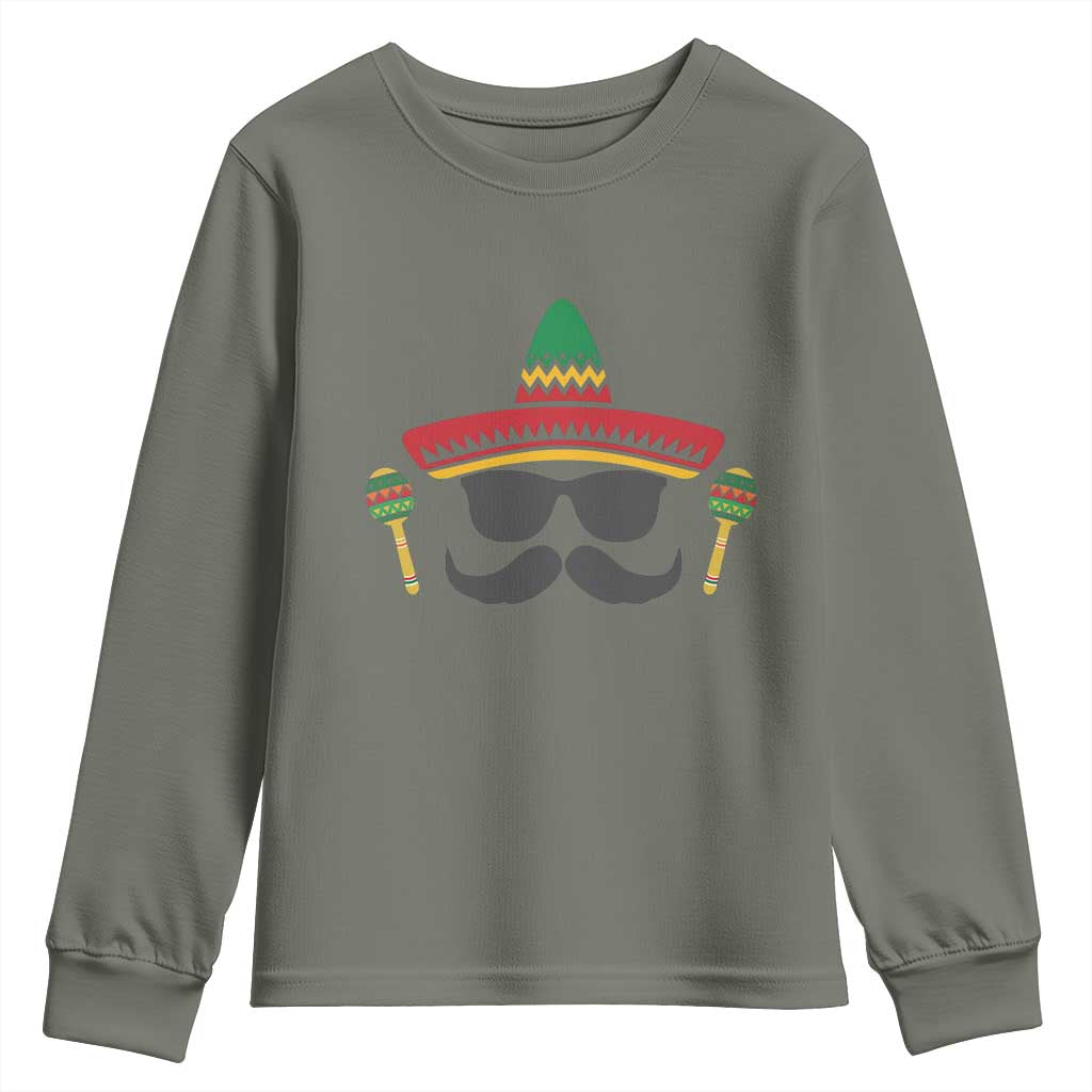 Funny Cinco De Mayo Maracas Characte Youth Sweatshirt Fiesta Party Gift