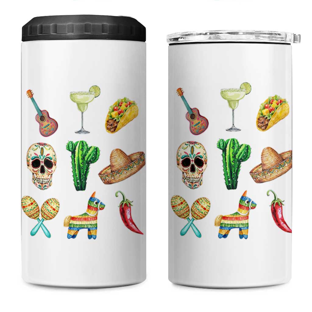 Cinco De Mayo 4 in 1 Can Cooler Tumbler Mexican Fiesta Party Celebration