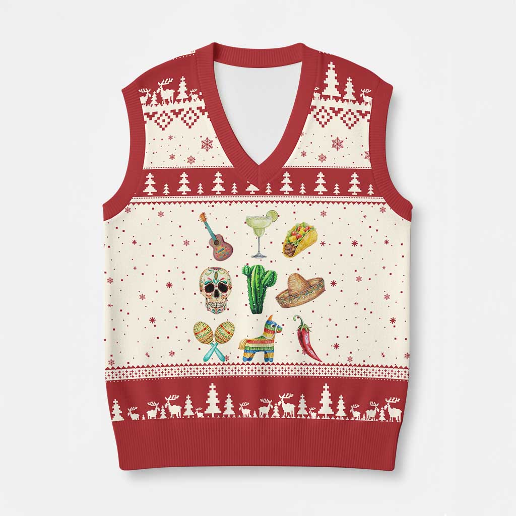 Cinco De Mayo V-Neck Knit Sweater Vest Mexican Fiesta Party Celebration