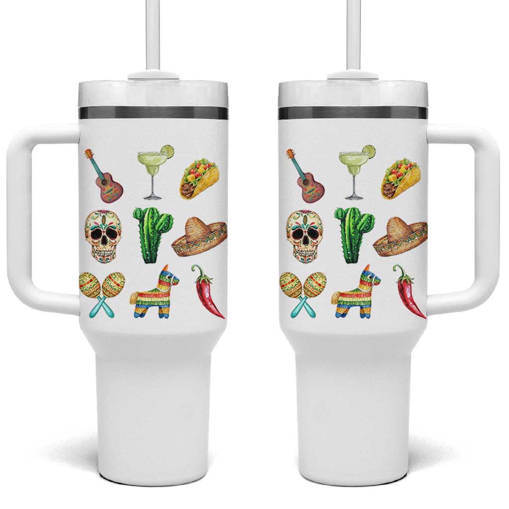 Cinco De Mayo Tumbler With Handle Mexican Fiesta Party Celebration