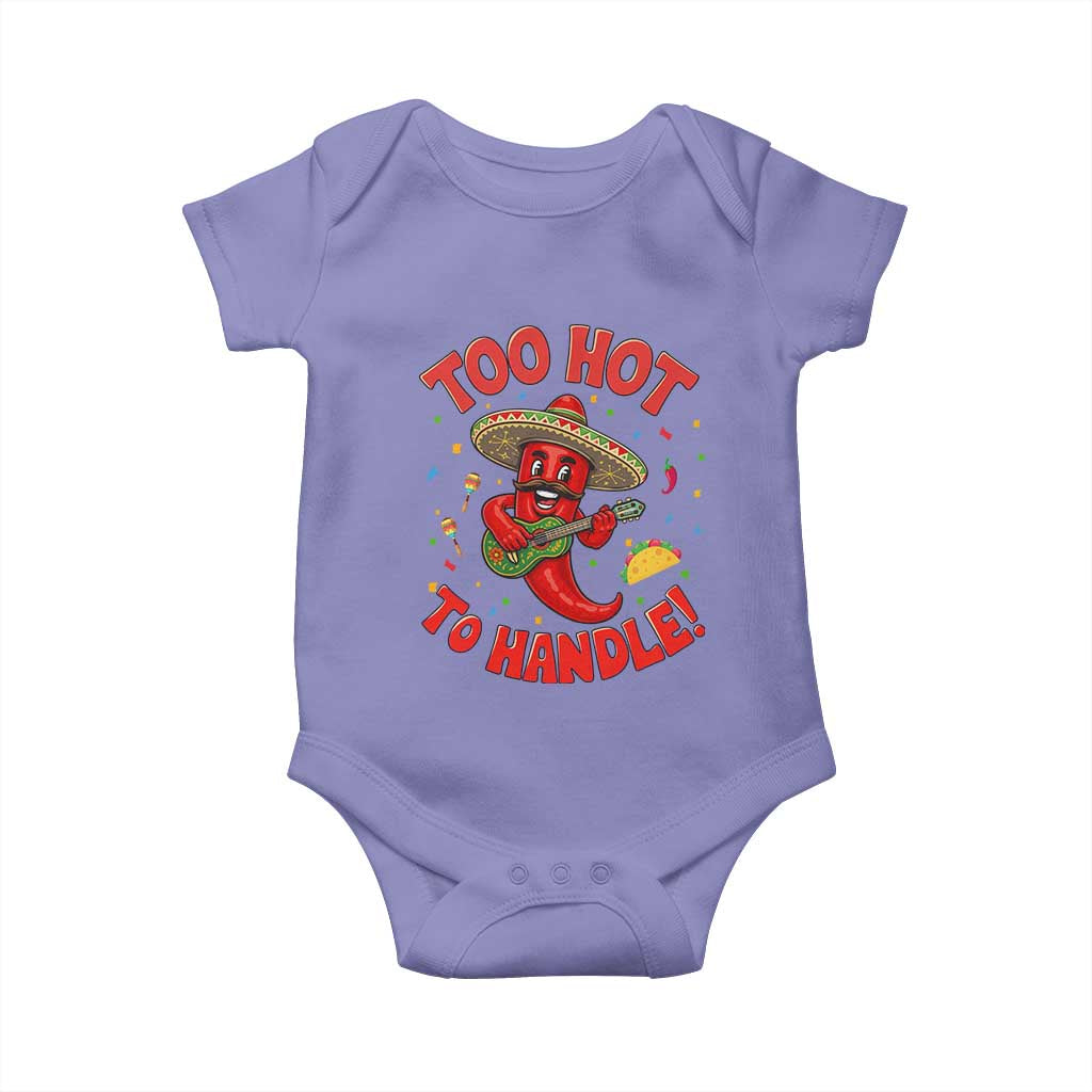 Funny Mexican Jalapeno Baby Onesie Too Hot To Handle Cinco De Mayo Party