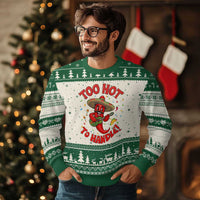 Funny Mexican Jalapeno Ugly Christmas Sweater Too Hot To Handle Cinco De Mayo Party