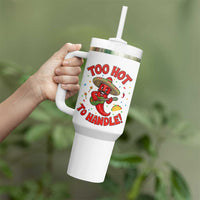 Funny Mexican Jalapeno Tumbler With Handle Too Hot To Handle Cinco De Mayo Party