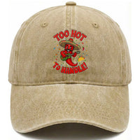 Funny Mexican Jalapeno Washed Cotton Baseball Cap Too Hot To Handle Cinco De Mayo Party
