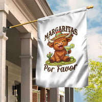Funny Cinco De Mayo Highland Cow Garden Flag Margaritas Por Favor