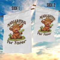 Funny Cinco De Mayo Highland Cow Garden Flag Margaritas Por Favor