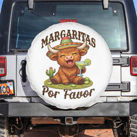 Funny Cinco De Mayo Highland Cow Spare Tire Cover Margaritas Por Favor