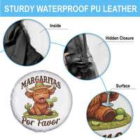 Funny Cinco De Mayo Highland Cow Spare Tire Cover Margaritas Por Favor