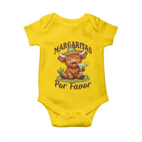 Funny Cinco De Mayo Highland Cow Baby Onesie Margaritas Por Favor