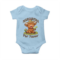 Funny Cinco De Mayo Highland Cow Baby Onesie Margaritas Por Favor