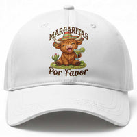 Funny Cinco De Mayo Highland Cow Baseball Cap Margaritas Por Favor