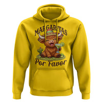 Funny Cinco De Mayo Highland Cow Hoodie Margaritas Por Favor
