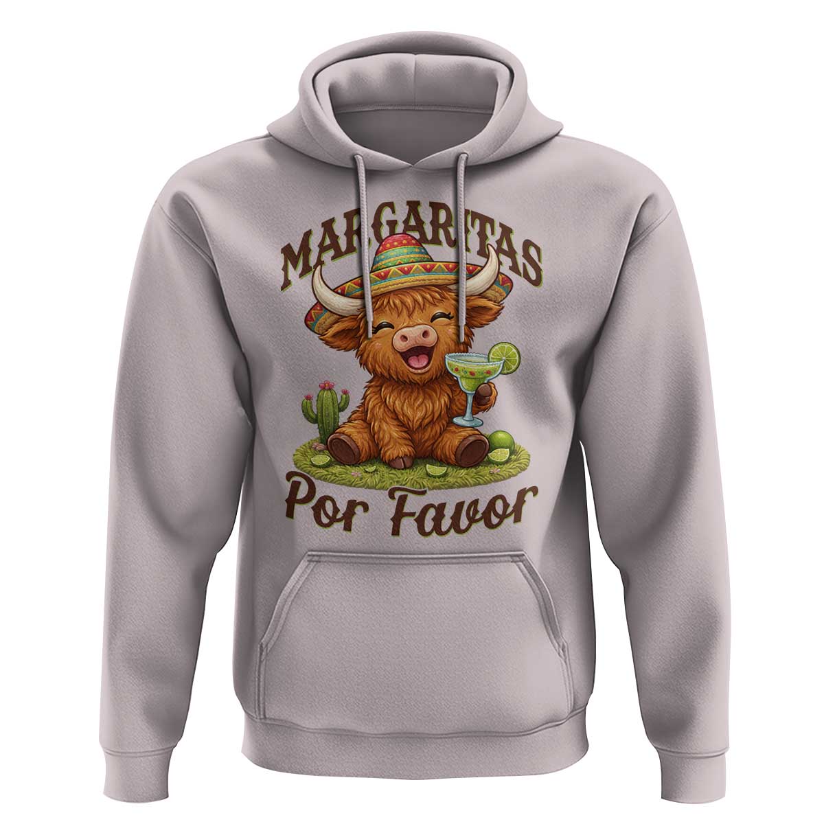 Funny Cinco De Mayo Highland Cow Hoodie Margaritas Por Favor