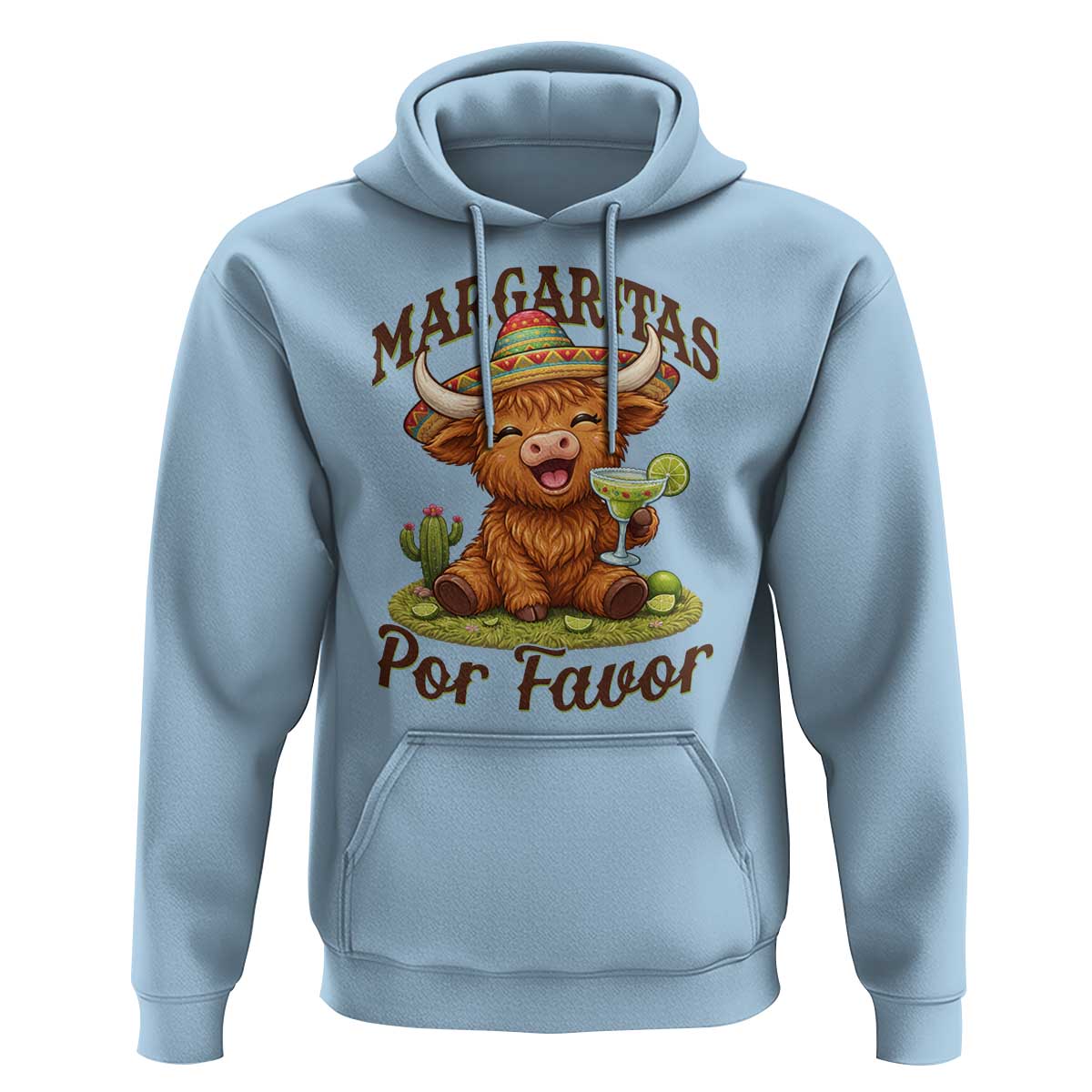 Funny Cinco De Mayo Highland Cow Hoodie Margaritas Por Favor
