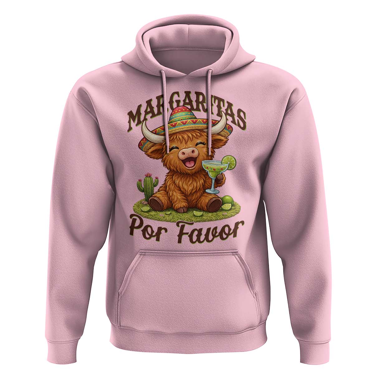 Funny Cinco De Mayo Highland Cow Hoodie Margaritas Por Favor