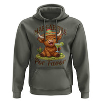 Funny Cinco De Mayo Highland Cow Hoodie Margaritas Por Favor