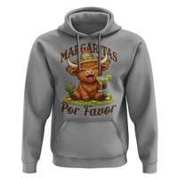 Funny Cinco De Mayo Highland Cow Hoodie Margaritas Por Favor