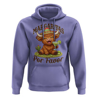 Funny Cinco De Mayo Highland Cow Hoodie Margaritas Por Favor