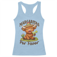 Funny Cinco De Mayo Highland Cow Racerback Tank Top Margaritas Por Favor