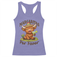 Funny Cinco De Mayo Highland Cow Racerback Tank Top Margaritas Por Favor