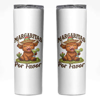 Funny Cinco De Mayo Highland Cow Skinny Tumbler Margaritas Por Favor