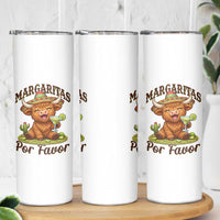 Funny Cinco De Mayo Highland Cow Skinny Tumbler Margaritas Por Favor