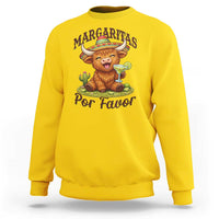 Funny Cinco De Mayo Highland Cow Sweatshirt Margaritas Por Favor