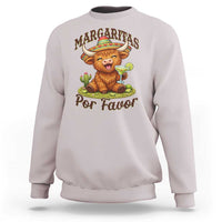 Funny Cinco De Mayo Highland Cow Sweatshirt Margaritas Por Favor