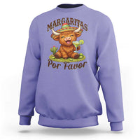 Funny Cinco De Mayo Highland Cow Sweatshirt Margaritas Por Favor