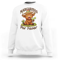 Funny Cinco De Mayo Highland Cow Sweatshirt Margaritas Por Favor