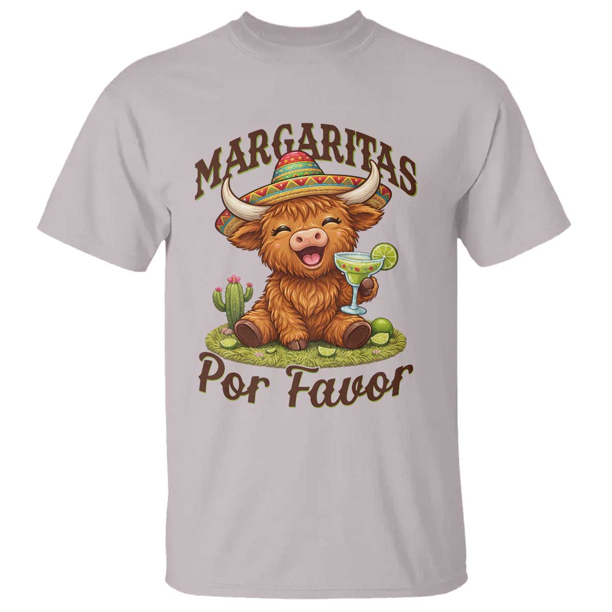 Funny Cinco De Mayo Highland Cow T Shirt Margaritas Por Favor