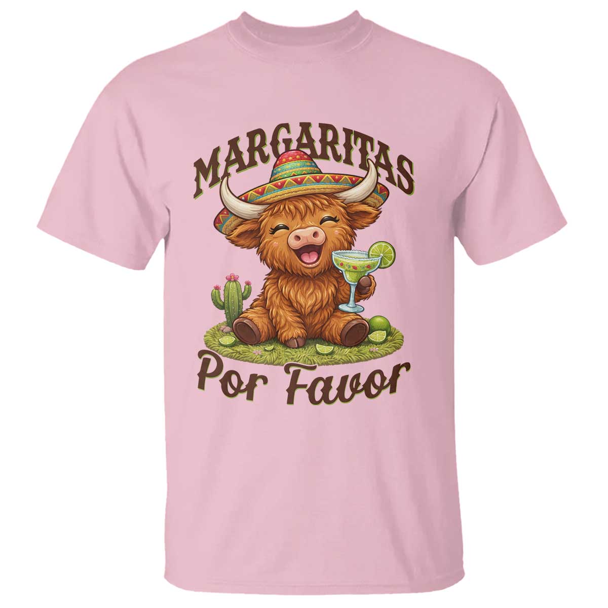 Funny Cinco De Mayo Highland Cow T Shirt Margaritas Por Favor