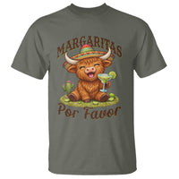 Funny Cinco De Mayo Highland Cow T Shirt Margaritas Por Favor