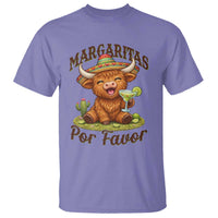 Funny Cinco De Mayo Highland Cow T Shirt Margaritas Por Favor