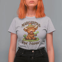 Funny Cinco De Mayo Highland Cow T Shirt For Women Margaritas Por Favor