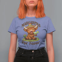 Funny Cinco De Mayo Highland Cow T Shirt For Women Margaritas Por Favor
