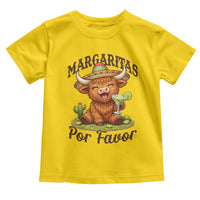 Funny Cinco De Mayo Highland Cow Toddler T Shirt Margaritas Por Favor