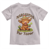 Funny Cinco De Mayo Highland Cow Toddler T Shirt Margaritas Por Favor