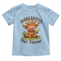 Funny Cinco De Mayo Highland Cow Toddler T Shirt Margaritas Por Favor