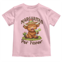 Funny Cinco De Mayo Highland Cow Toddler T Shirt Margaritas Por Favor