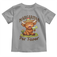 Funny Cinco De Mayo Highland Cow Toddler T Shirt Margaritas Por Favor