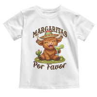 Funny Cinco De Mayo Highland Cow Toddler T Shirt Margaritas Por Favor
