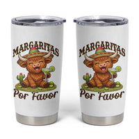 Funny Cinco De Mayo Highland Cow Tumbler Cup Margaritas Por Favor