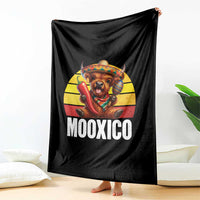 Funny Highland Cow MooXico Throw Blanket Cinco De Mayo Fiesta Party