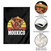 Funny Highland Cow MooXico Garden Flag Cinco De Mayo Fiesta Party